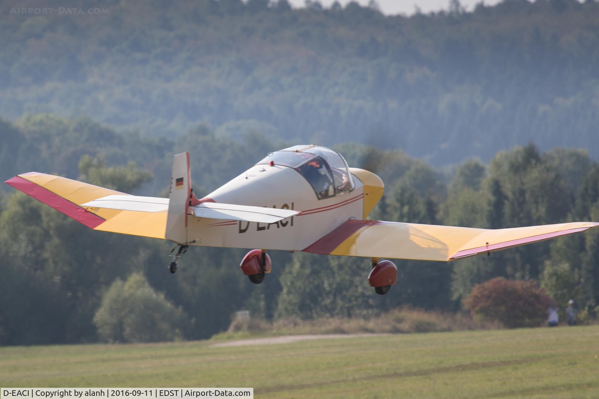 D-EACI, 1958 Jodel D-117A Gran Tourisme C/N 830, Departing the 2016 Hahnweide Oldtimer Fliegertreffen