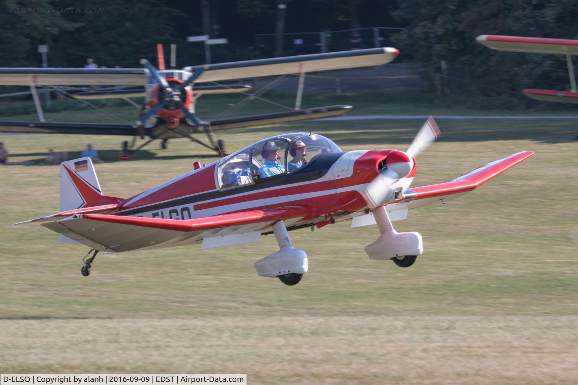 D-ELSO, 1963 SAN Jodel DR-1050 Ambassadeur C/N 396, Arriving at the 2016 Hahnweide Oldtimer Fliegertreffen