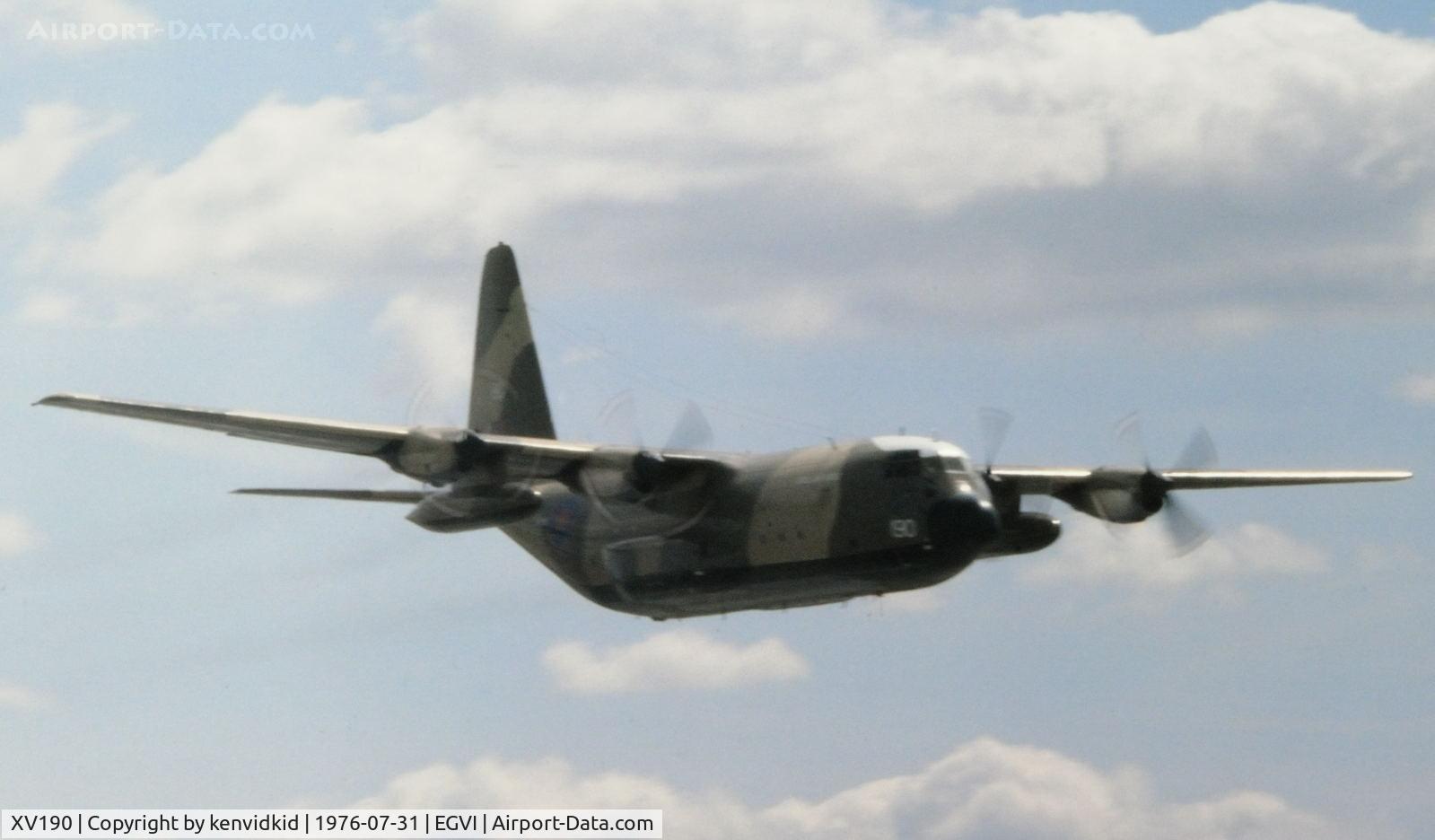 XV190, 1967 Lockheed C-130K Hercules C.1 C/N 382-4210, At the 1976 International Air Tattoo Greenham Common, copied from slide.