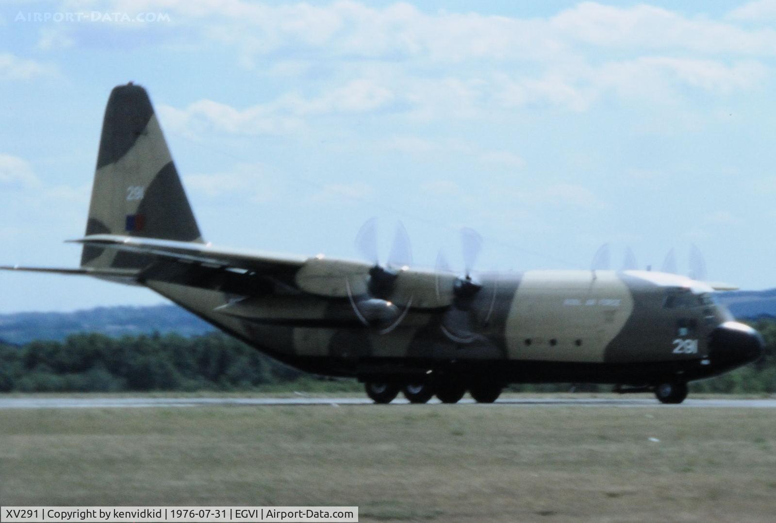 XV291, 1967 Lockheed C-130K Hercules C.1 C/N 382-4256, At the 1976 International Air Tattoo Greenham Common, copied from slide.