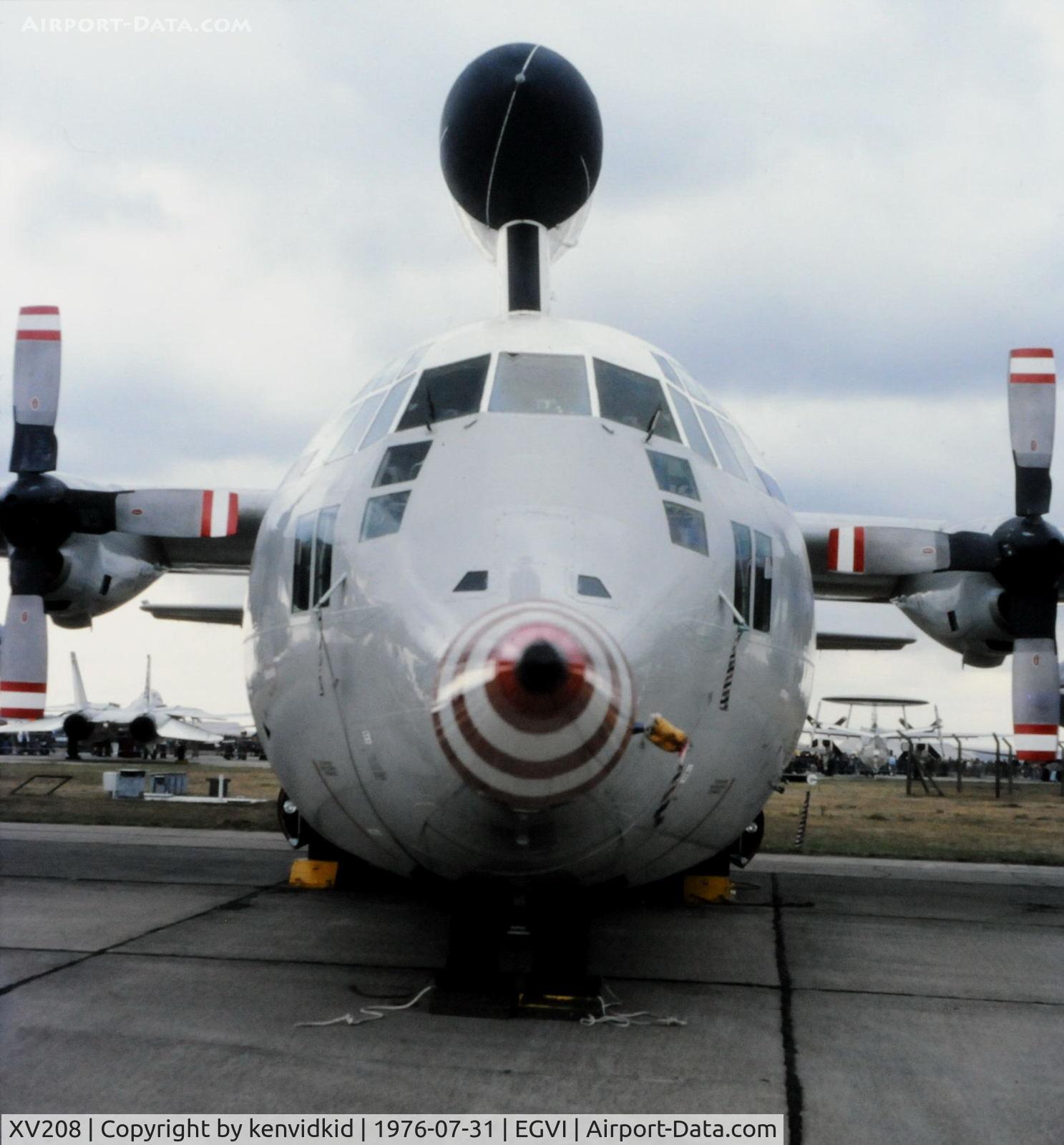 XV208, 1966 Lockheed C-130K Hercules W.2 C/N 382-4233, At the 1976 International Air Tattoo Greenham Common, copied from slide.