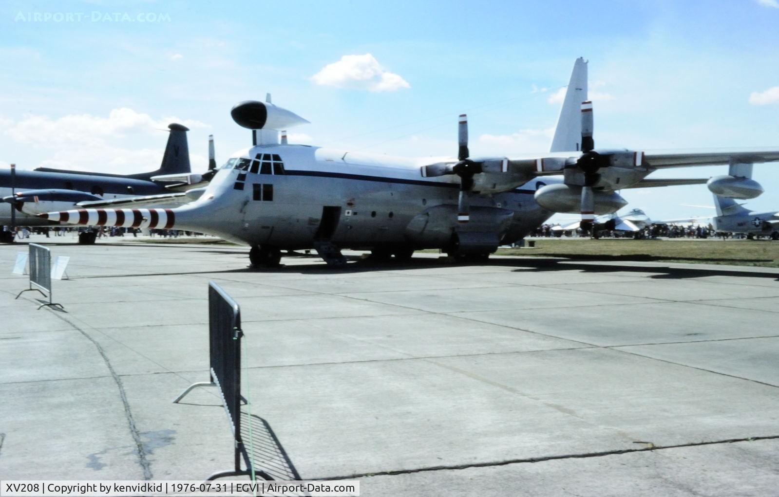 XV208, 1966 Lockheed C-130K Hercules W.2 C/N 382-4233, At the 1976 International Air Tattoo Greenham Common, copied from slide.