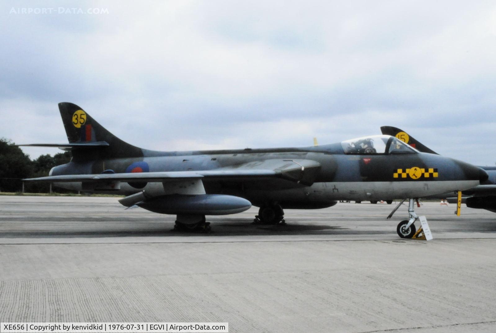 XE656, 1956 Hawker Hunter F.6 C/N 41H-680000, At the 1976 International Air Tattoo Greenham Common, copied from slide.