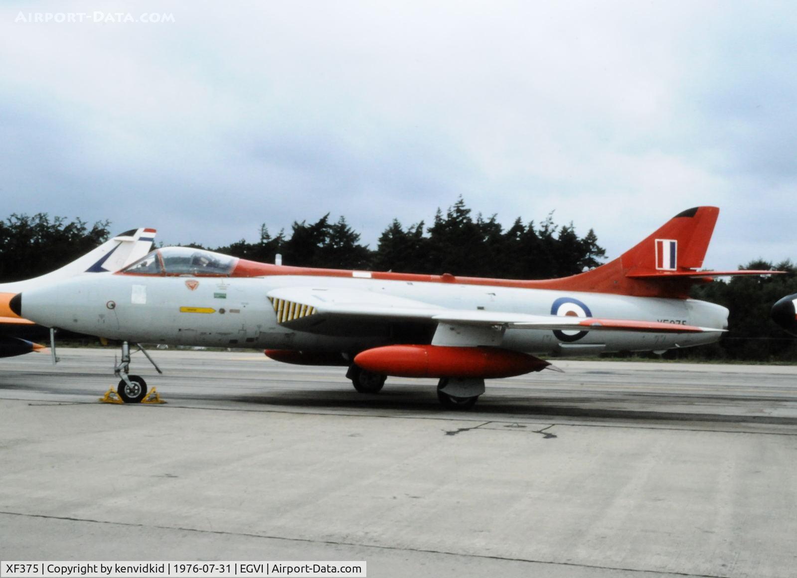XF375, 1955 Hawker Hunter F.6 C/N S4/U/3275, At the 1976 International Air Tattoo Greenham Common, copied from slide.