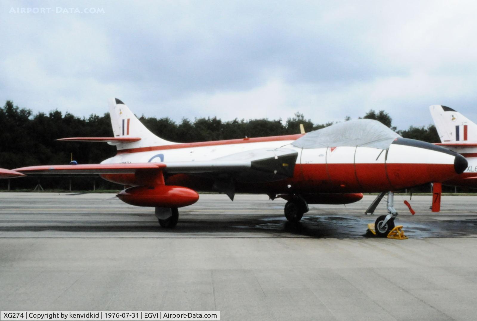 XG274, 1956 Hawker Hunter F.6 C/N 41H/680075, At the 1976 International Air Tattoo Greenham Common, copied from slide.