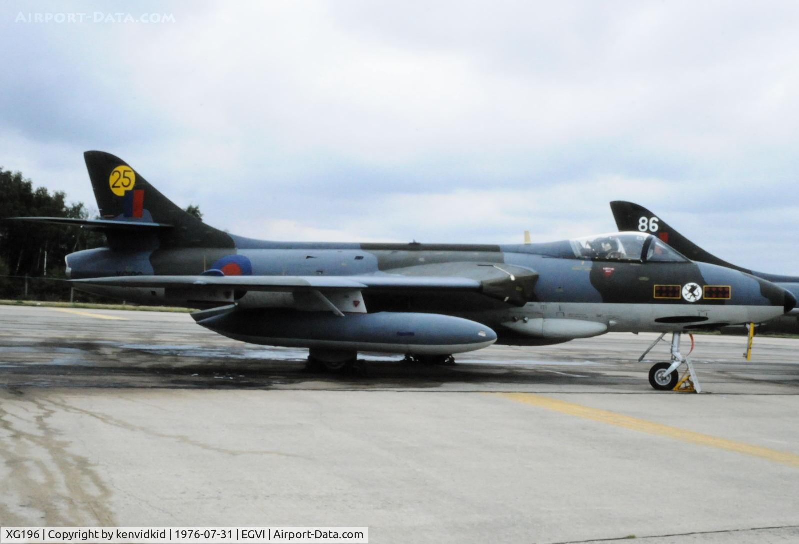 XG196, 1956 Hawker Hunter F.6A C/N 41H-680021, At the 1976 International Air Tattoo Greenham Common, copied from slide.