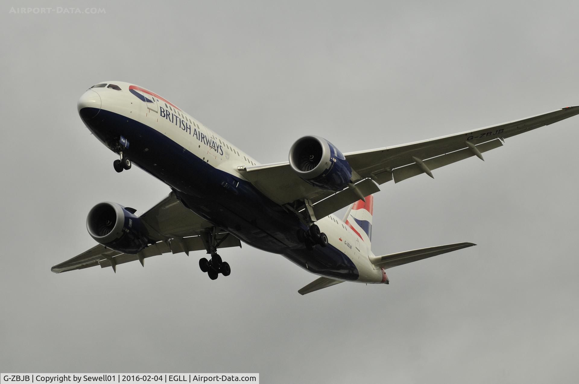 G-ZBJB, 2013 Boeing 787-8 Dreamliner C/N 38610, Landing at LHR