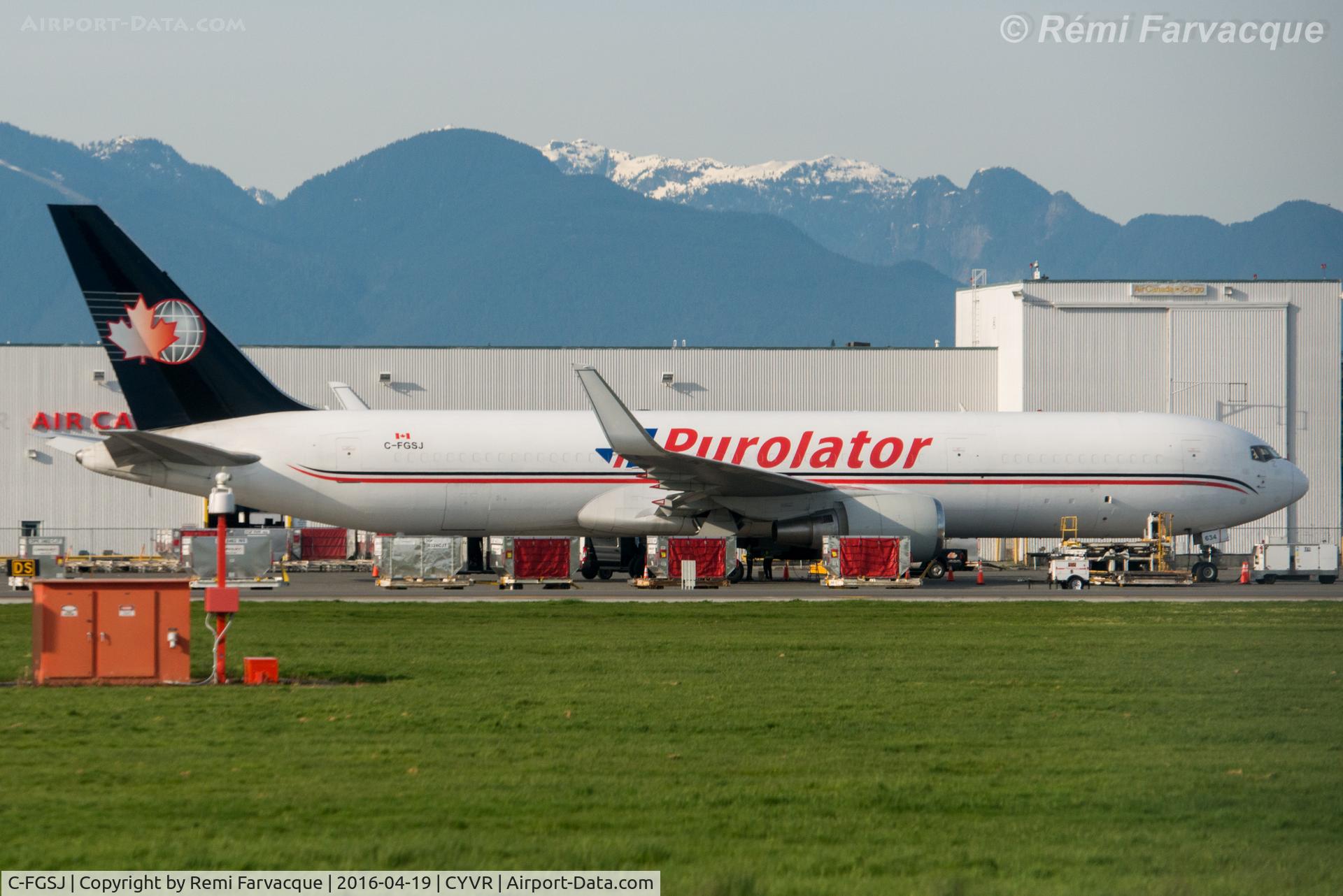 C-FGSJ, 1993 Boeing 767-39H C/N 26256, Parked at hangar.