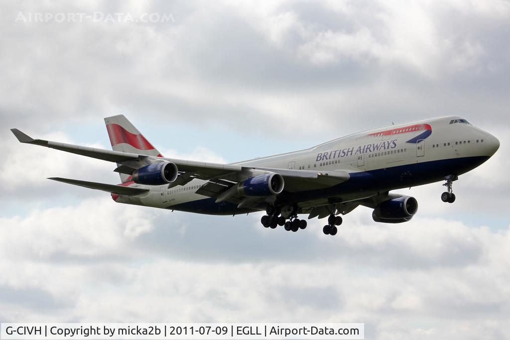 G-CIVH, 1996 Boeing 747-436 C/N 25809, Landing. Scrapped in september 2020.