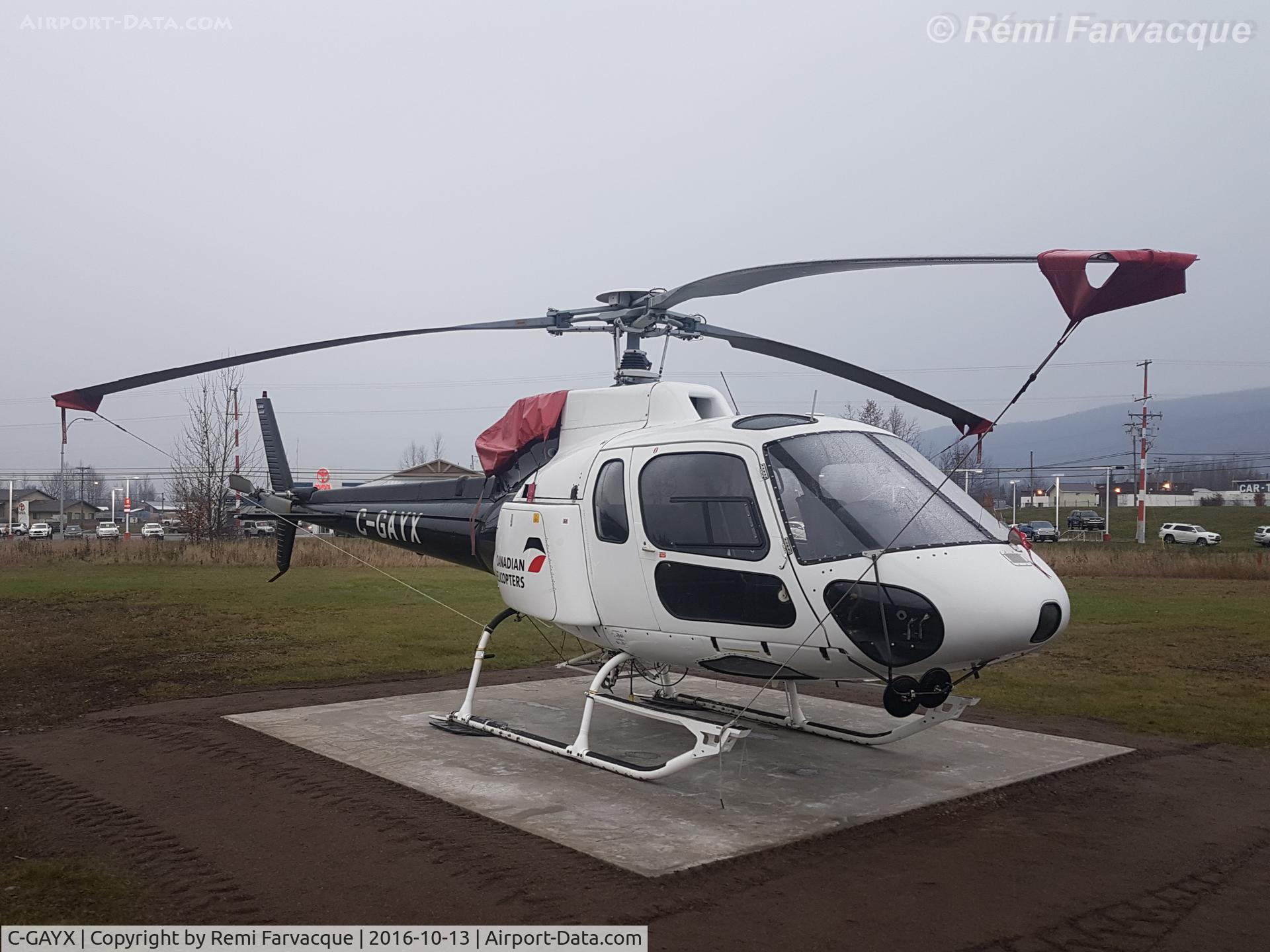 C-GAYX, 1981 Aerospatiale AS-350BA Ecureuil C/N 1179, Parked at Canadian Helicopters base in Smithrs (not airport).