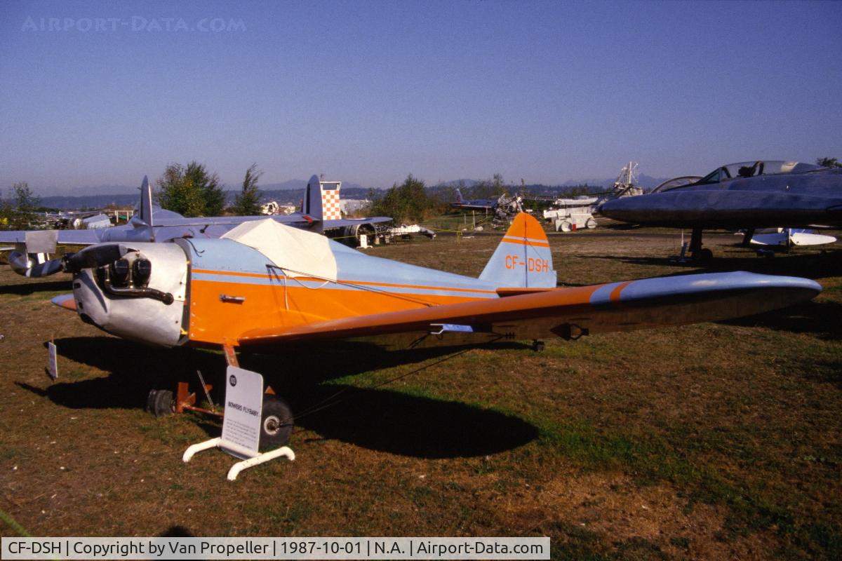 CF-DSH, 1972 Bowers Fly Baby C/N DHFB 172, Bowers Fly Baby in the Canadian Museum of Flight & Transportation, Vancouver, B.C., 1987. Built by Douglas S. Hennessy.
