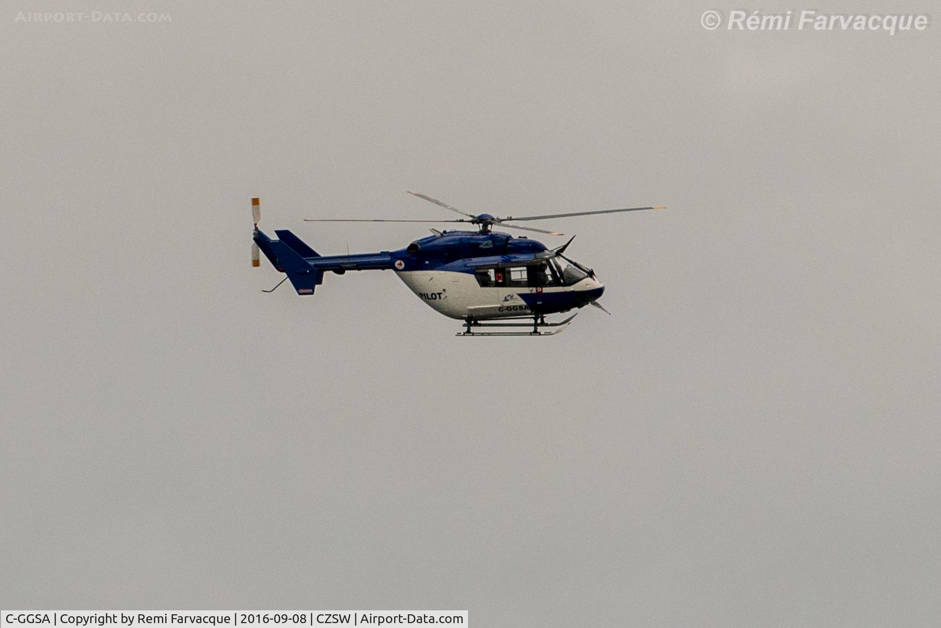 C-GGSA, Eurocopter-Kawasaki BK-117B-2 C/N 7105, Coming in for a landing.
