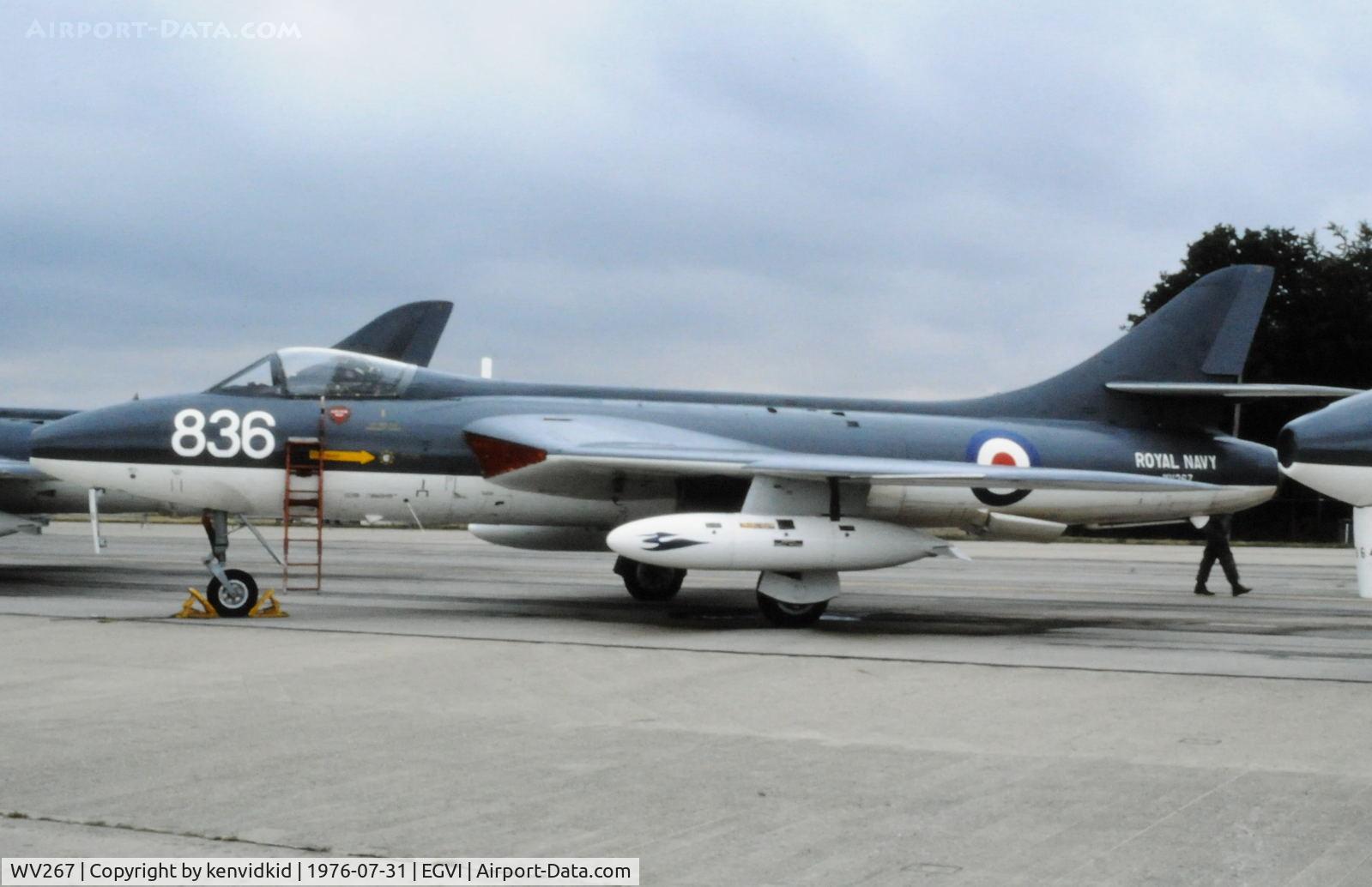 WV267, 1955 Hawker Hunter GA.11 C/N 41H-670769, At the 1976 International Air Tattoo Greenham Common, copied from slide.