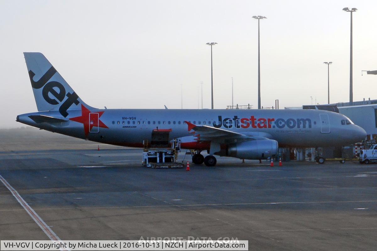 VH-VGV, 2010 Airbus A320-232 C/N 4229, At Christchurch