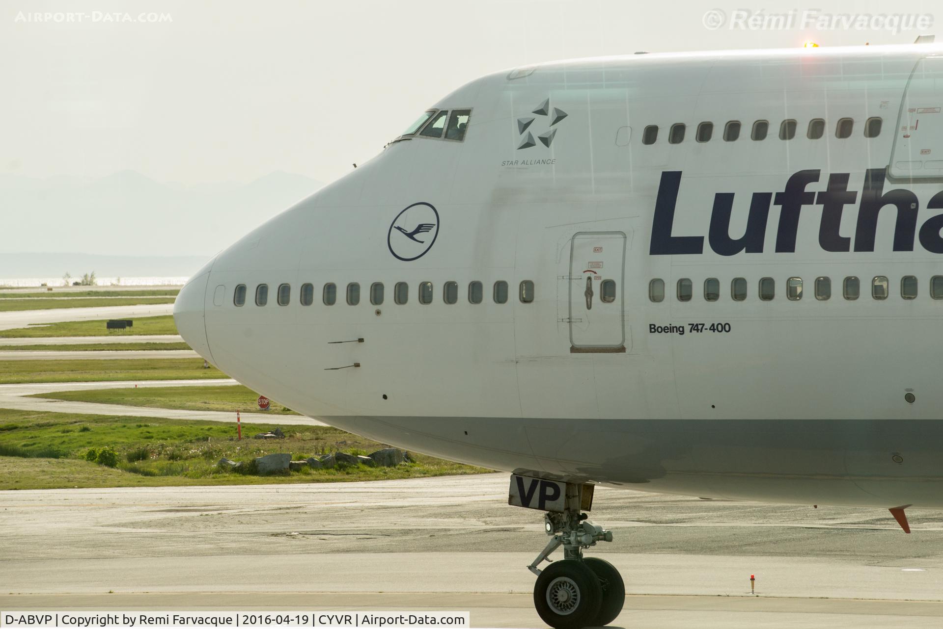 D-ABVP, 1997 Boeing 747-430 C/N 28284, Detail. Taxiing for takeoff on south runway.