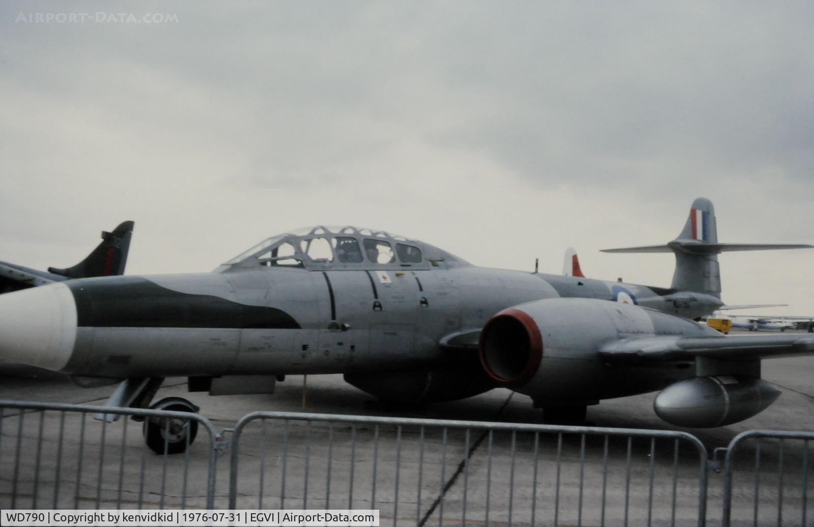 WD790, 1952 Gloster Meteor NF.11 C/N Not found WD790, At the 1976 International Air Tattoo Greenham Common, copied from slide.