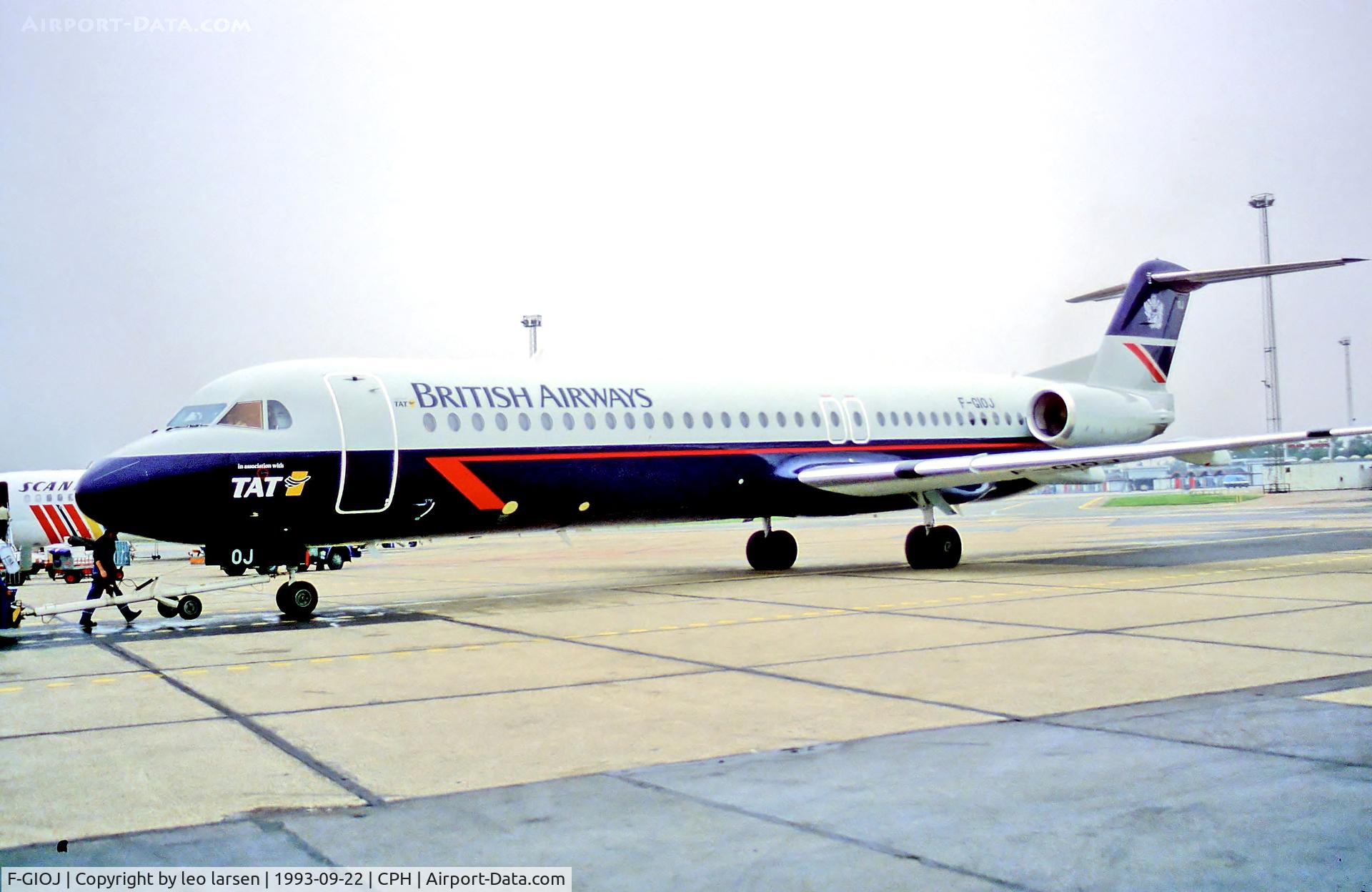 F-GIOJ, 1993 Fokker 100 (F-28-0100) C/N 11454, Copenhagen 22.9.93