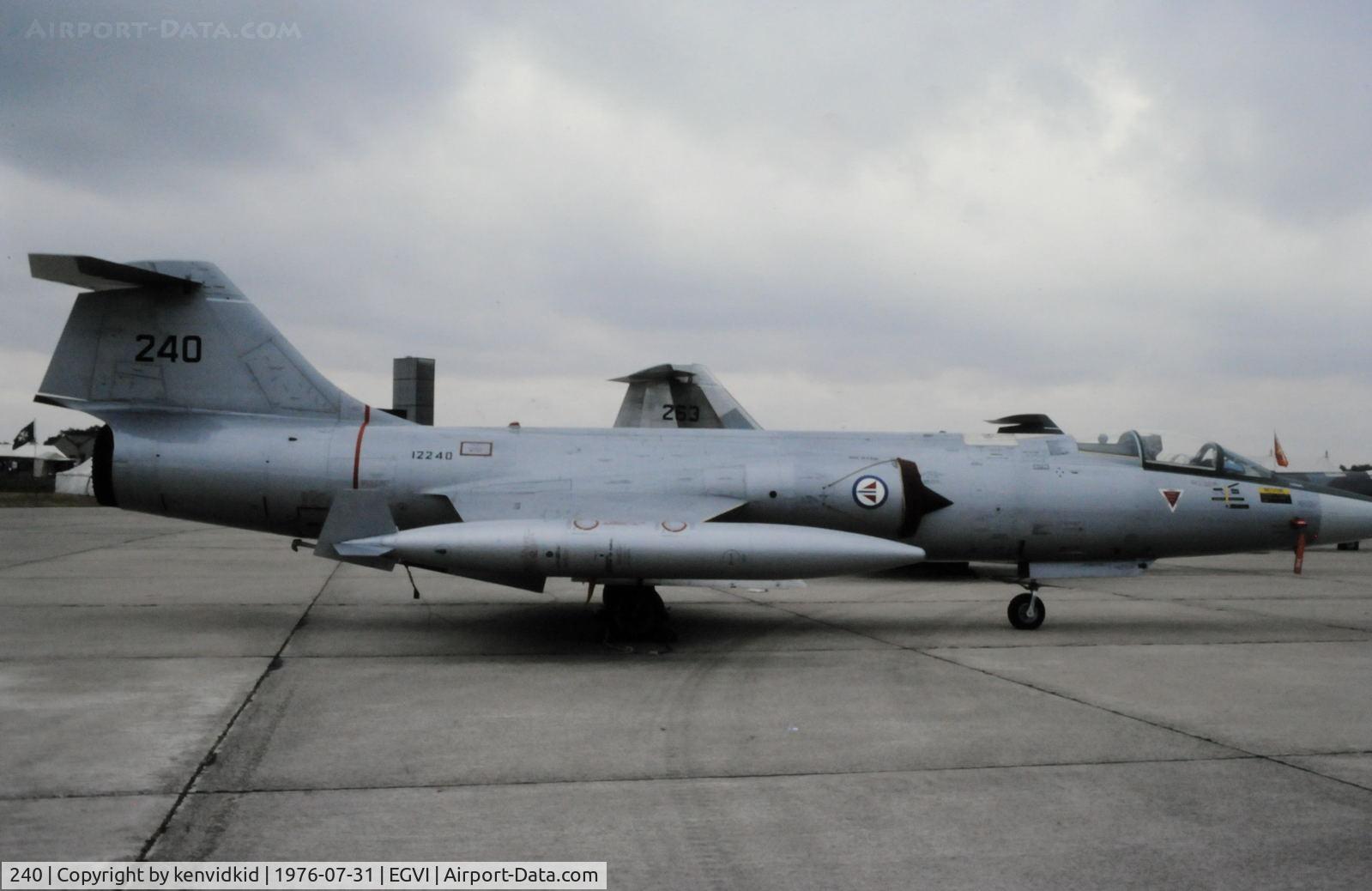 240, Lockheed RF-104G Starfighter C/N 683C-4042, At the 1976 International Air Tattoo Greenham Common, copied from slide.