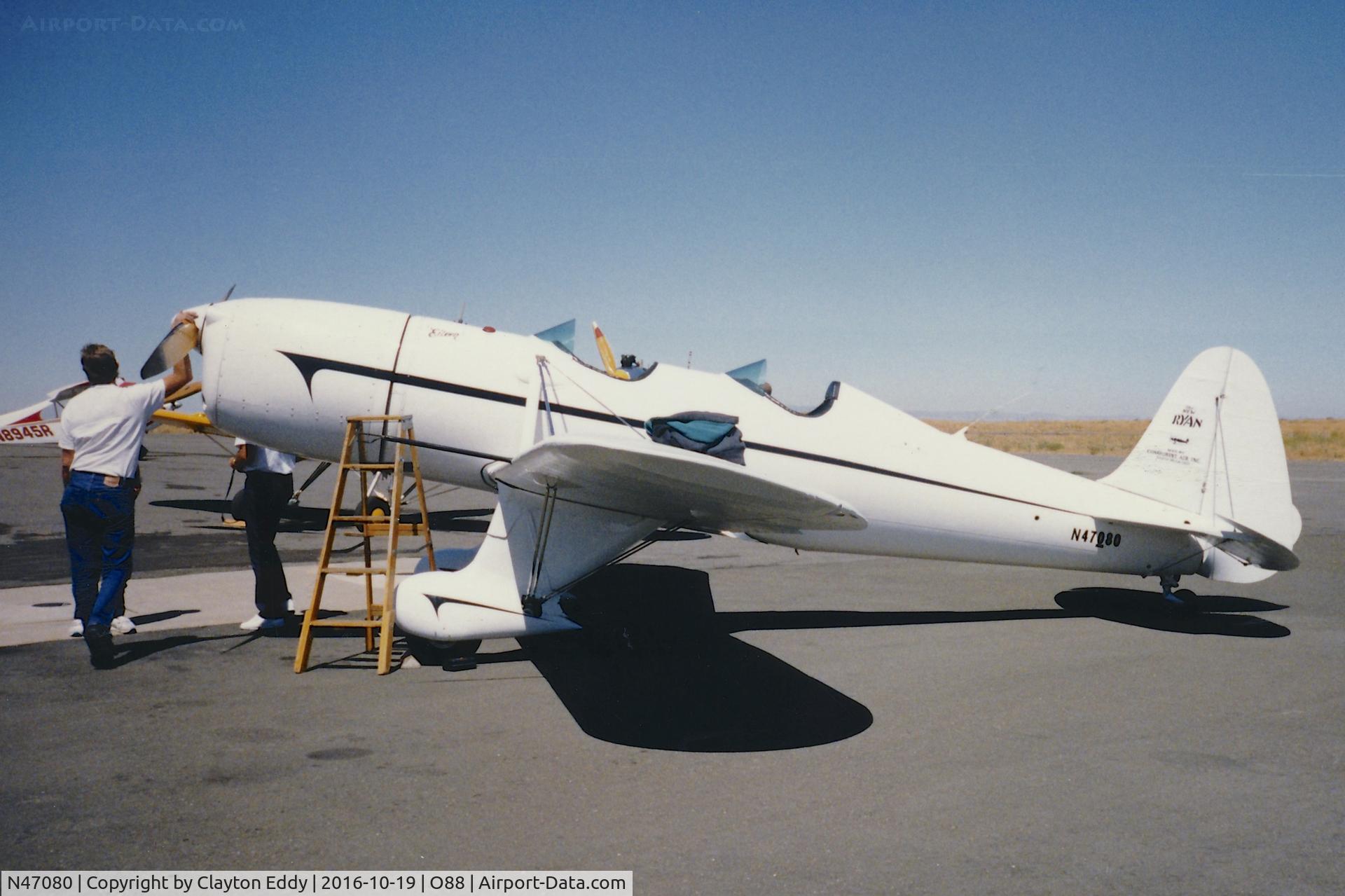 N47080, 1942 Ryan Aeronautical ST3KR C/N 1391, STA at the old Rio Vista Airport in California.