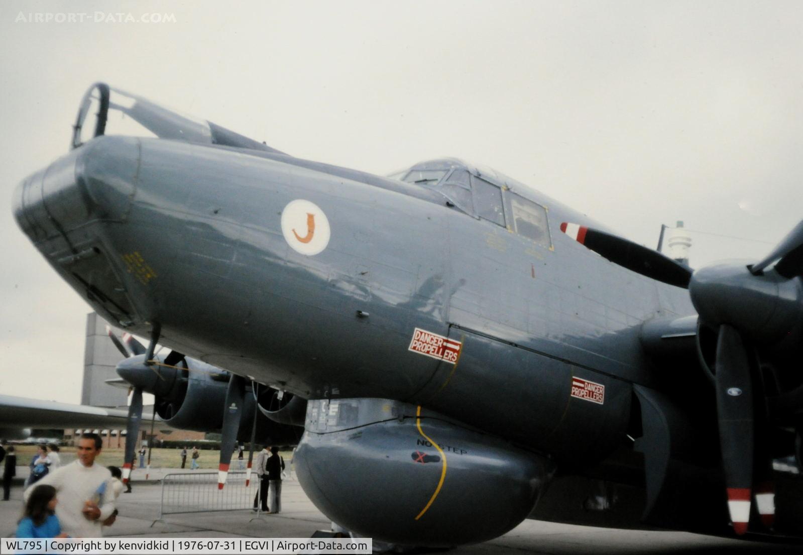 WL795, 1953 Avro 716 Shackleton AEW.2 C/N Not found WL795, At the 1976 International Air Tattoo Greenham Common, copied from slide.