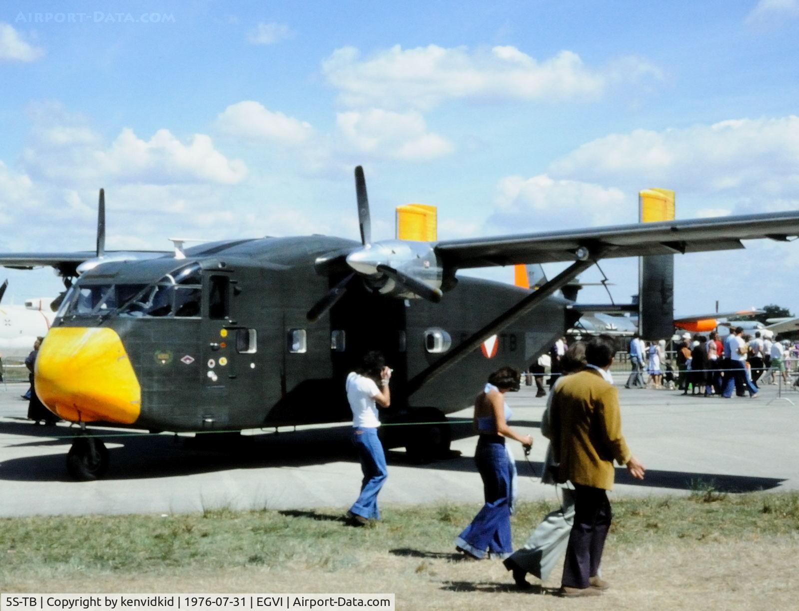5S-TB, 1969 Short SC-7 Skyvan 3M-400 C/N SH.1860, At the 1976 International Air Tattoo Greenham Common, copied from slide.