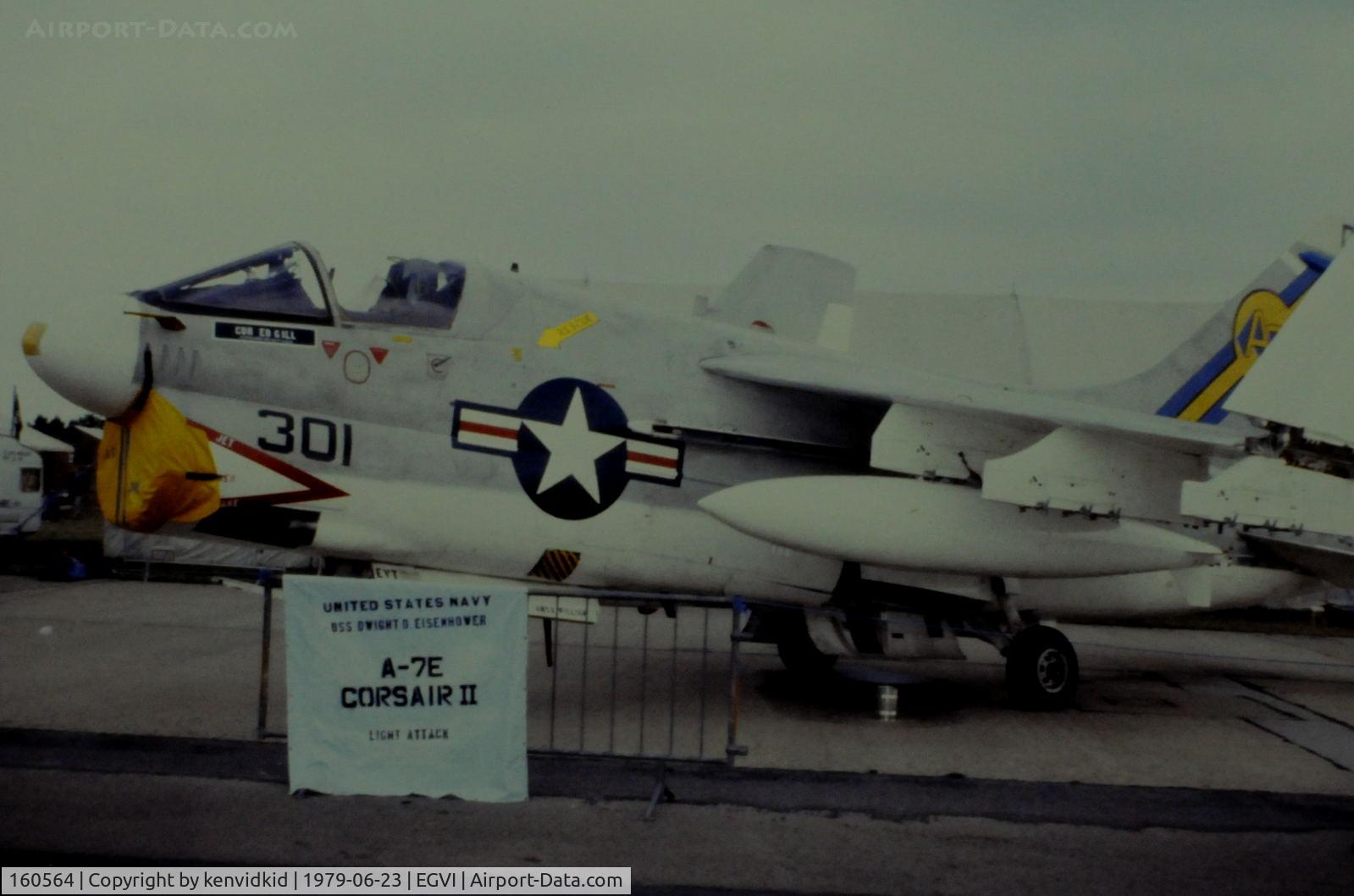 160564, LTV A-7E Corsair II C/N E-534, At the 1979 International Air Tattoo Greenham Common, copied from slide.