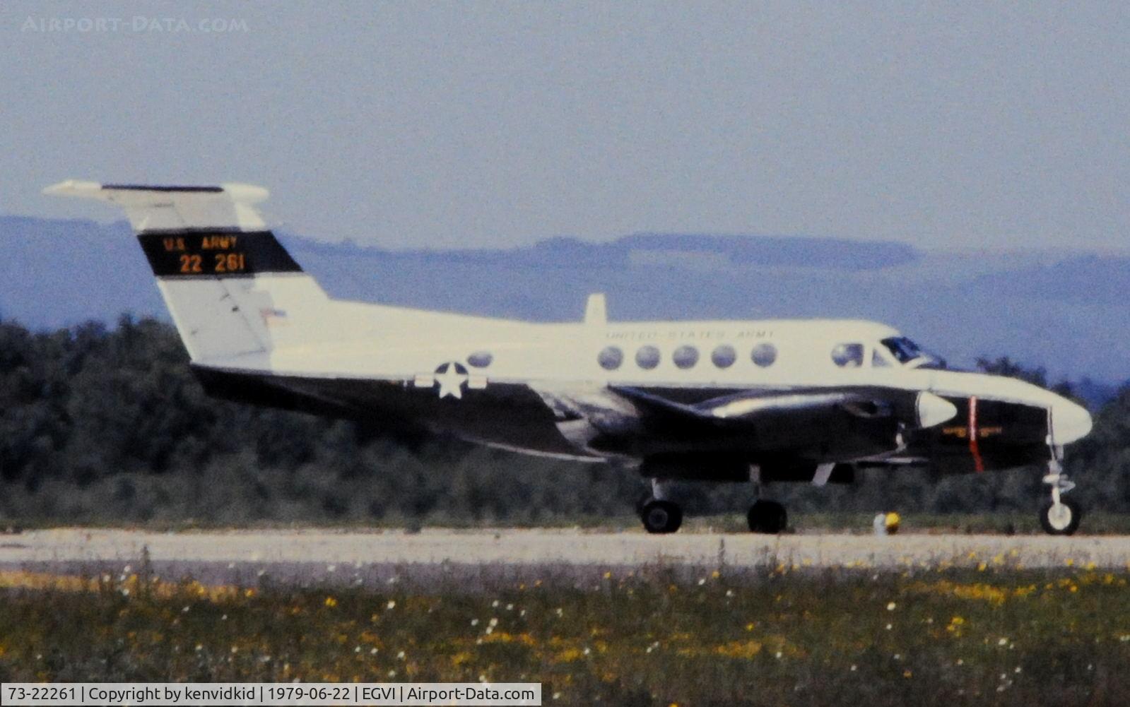 73-22261, 1973 Beech C-12C Huron C/N BC-12, At the 1979 International Air Tattoo Greenham Common, copied from slide.