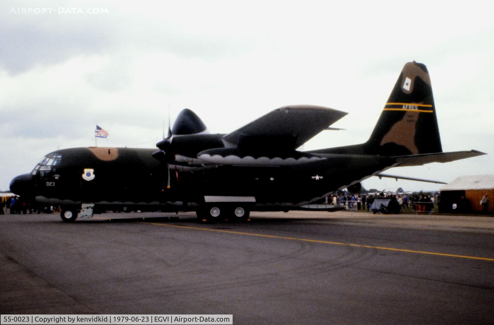 55-0023, 1957 Lockheed C-130A-LM Hercules C/N 182-3050, At the 1979 International Air Tattoo Greenham Common, copied from slide.