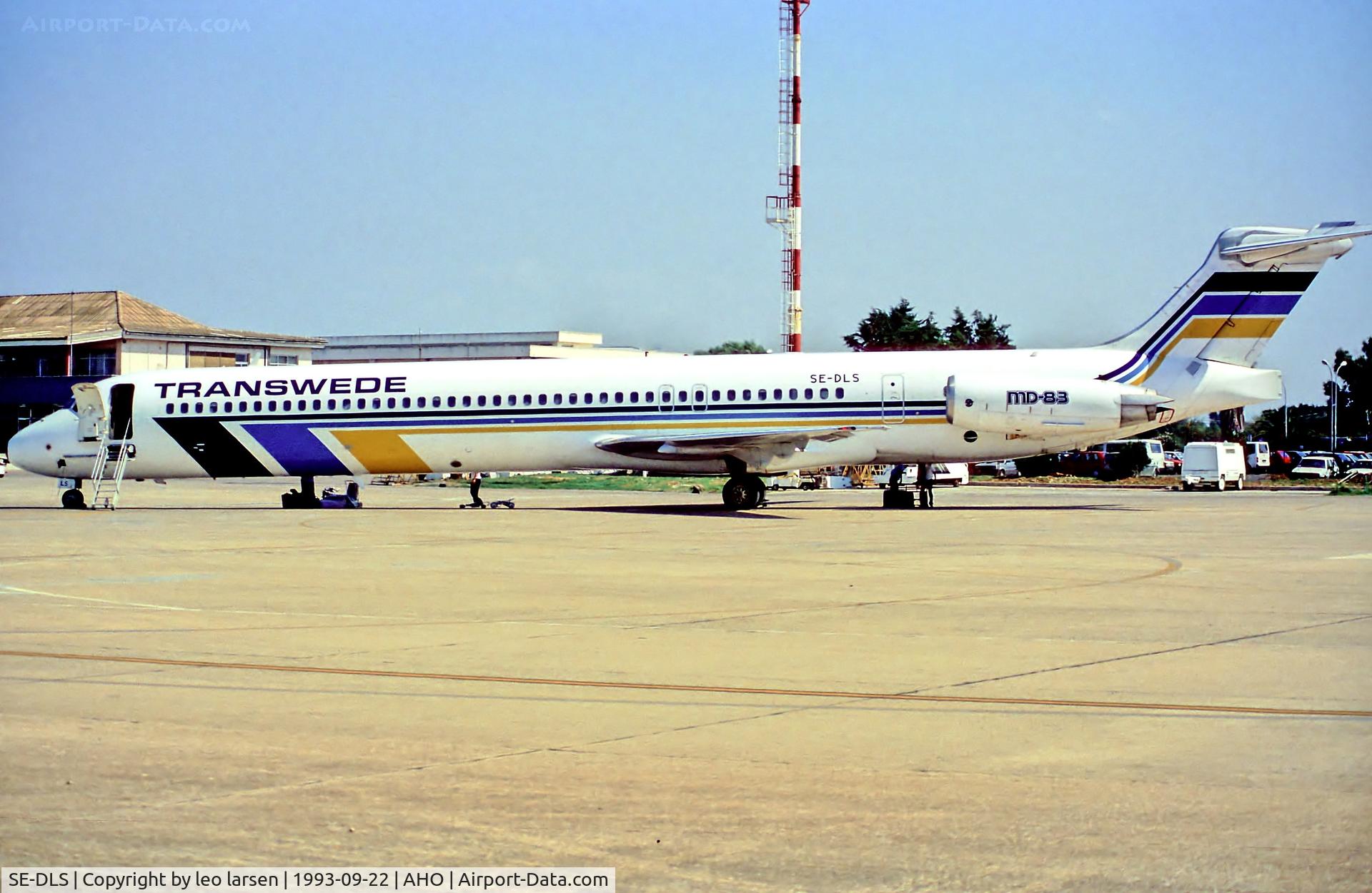 SE-DLS, 1991 McDonnell Douglas MD-83 (DC-9-83) C/N 53198, AHO Alghero 22.9.93