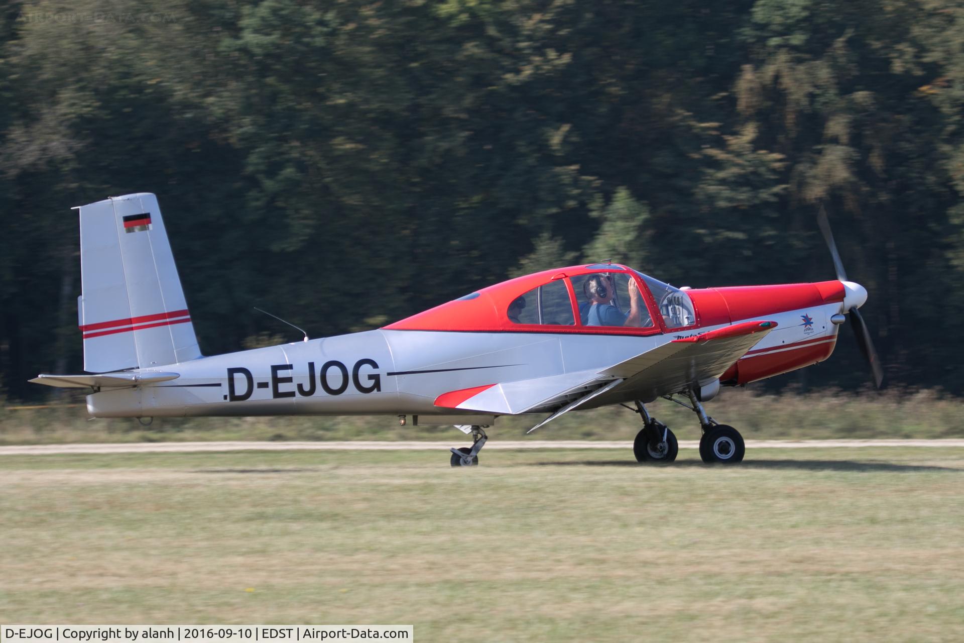 D-EJOG, 1958 Orlican L-40 Meta Sokol C/N 150402, Arriving at the 2016 Hahnweide Oldtimer Fliegertreffen
