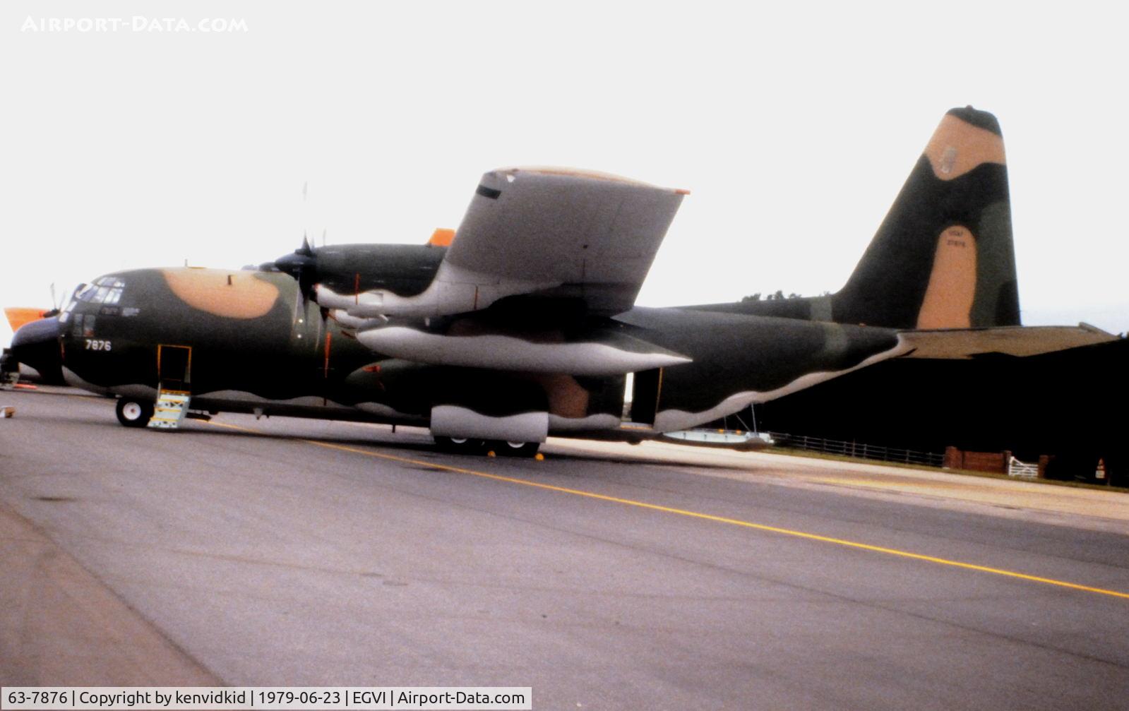 63-7876, 1963 Lockheed C-130E-LM Hercules C/N 382-3947, At the 1979 International Air Tattoo Greenham Common, copied from slide.
