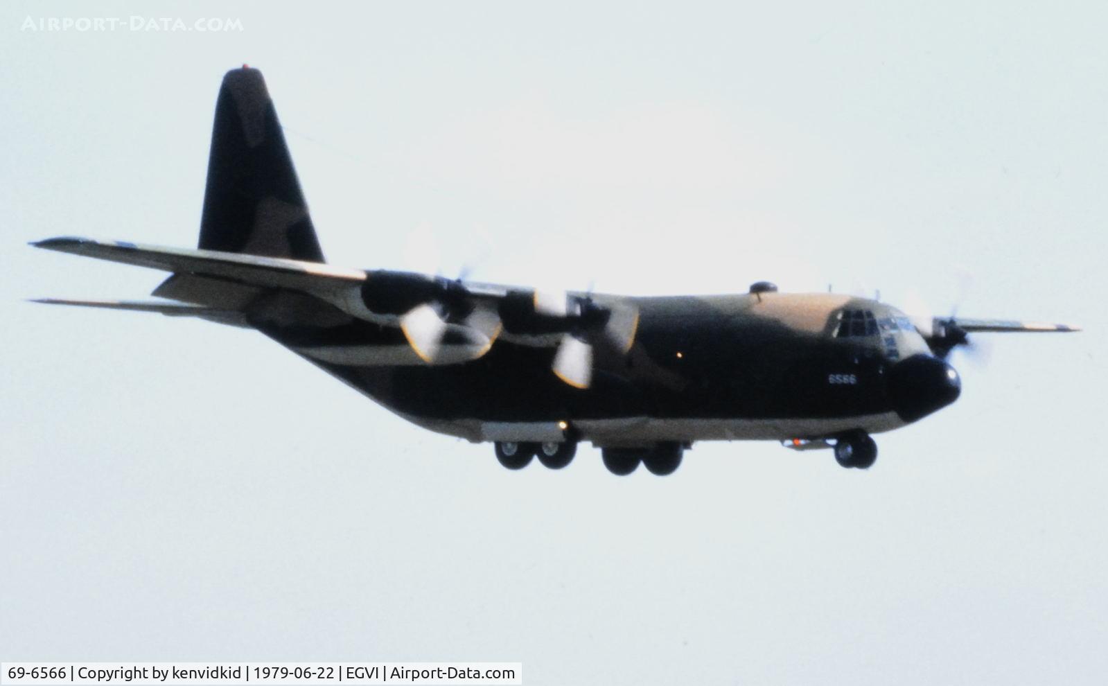 69-6566, 1969 Lockheed C-130E Hercules C/N 382-4340, At the 1979 International Air Tattoo Greenham Common, copied from slide.