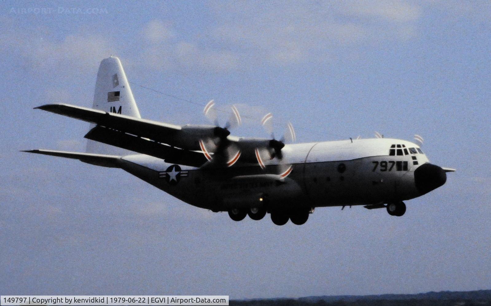 149797, Lockheed C-130F Hercules C/N 282-3666, At the 1979 International Air Tattoo Greenham Common, copied from slide.