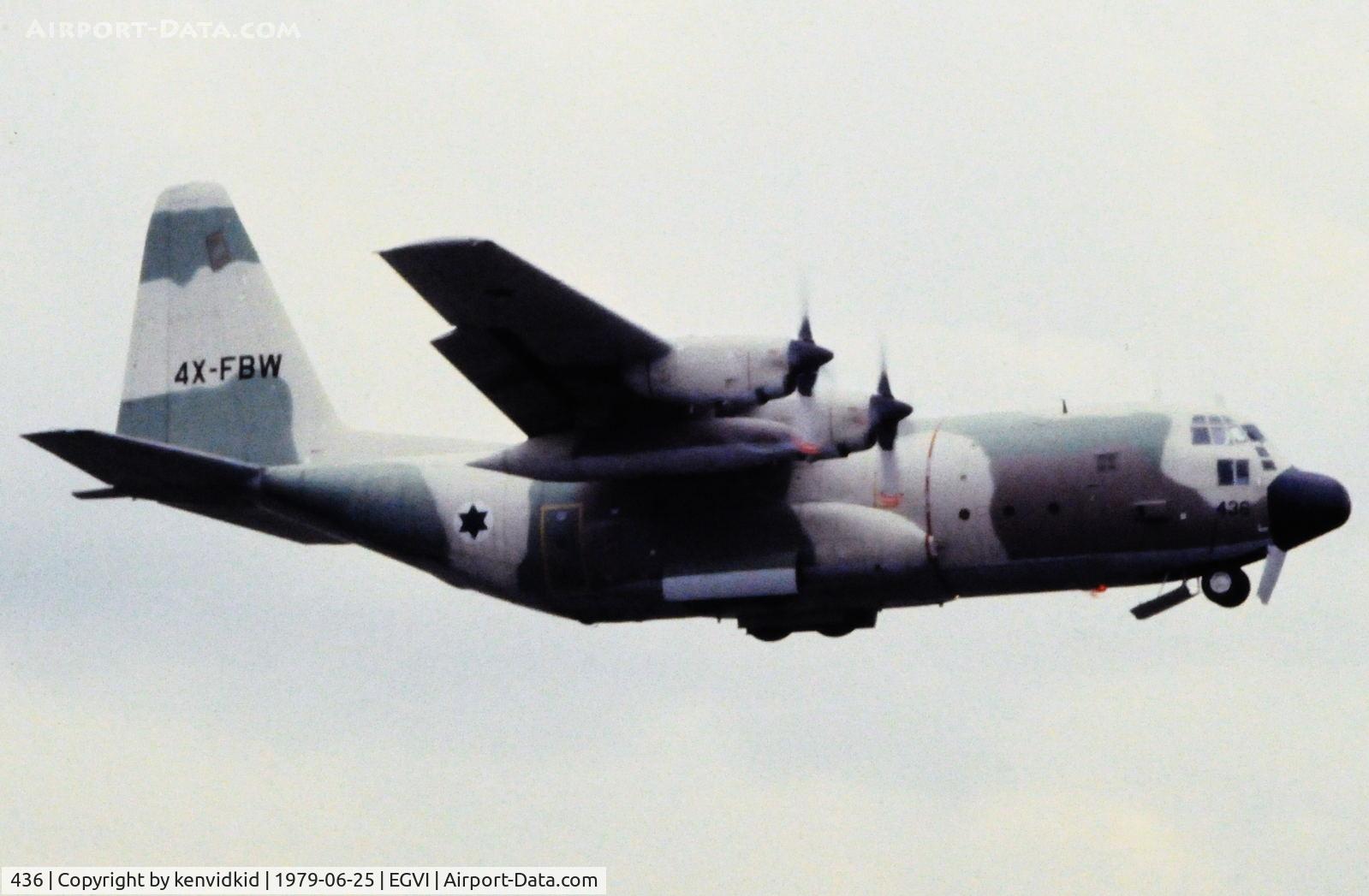 436, 1976 Lockheed KC-130H Hercules C/N 382-4686, At the 1979 International Air Tattoo Greenham Common, copied from slide.