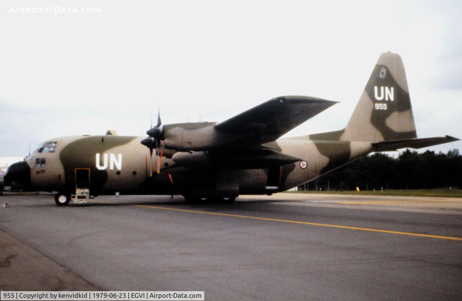 955, 1969 Lockheed C-130H Hercules C/N 382-4337, At the 1979 International Air Tattoo Greenham Common, copied from slide.