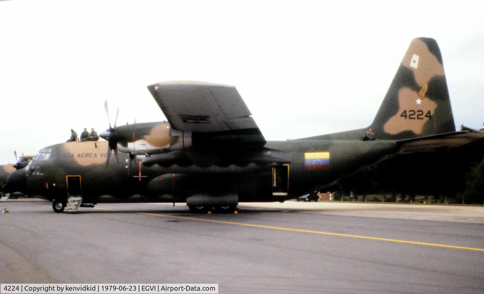 4224, 1974 Lockheed C-130H Hercules C/N 382-4556, At the 1979 International Air Tattoo Greenham Common, copied from slide.