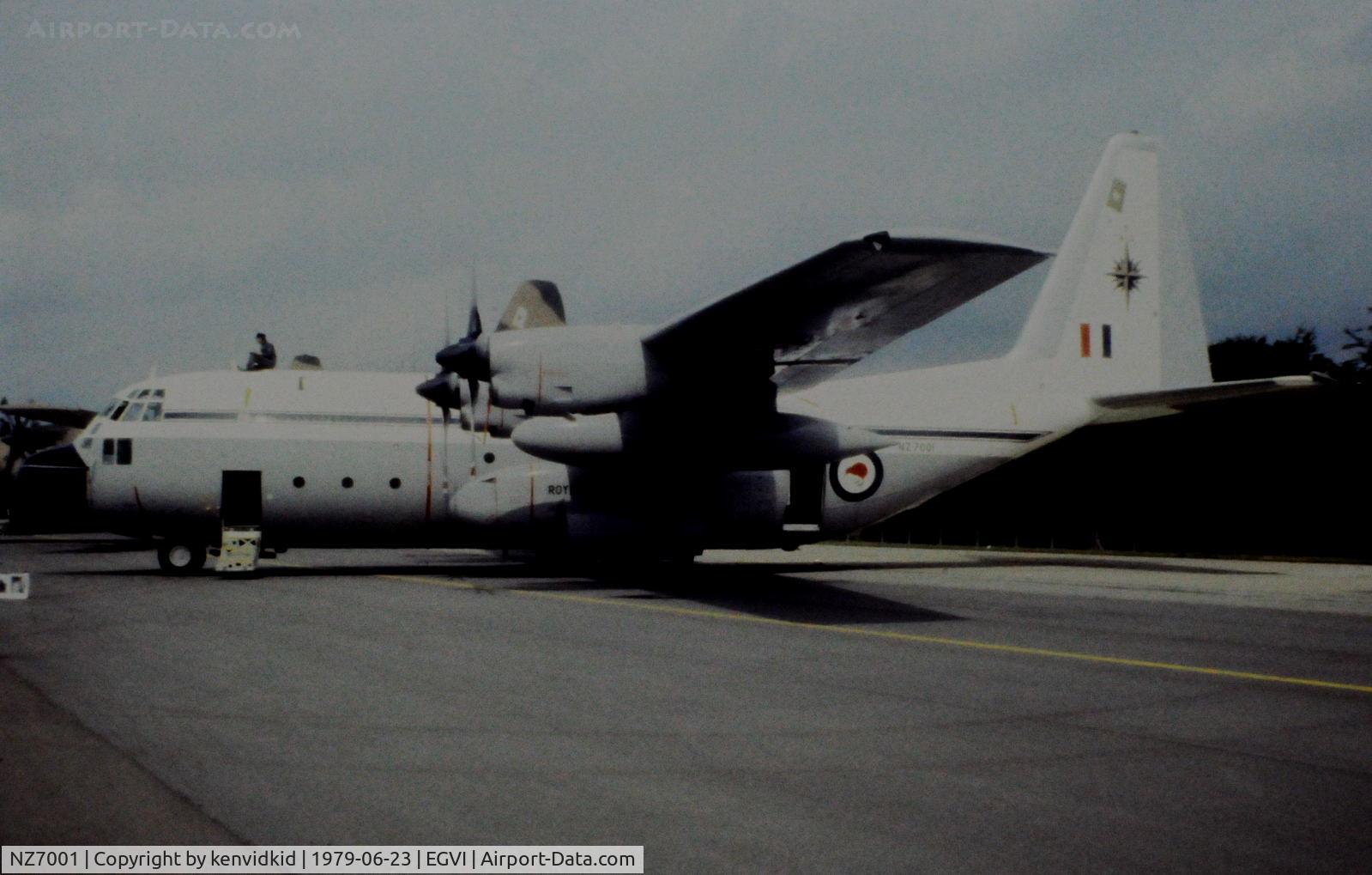 NZ7001, 1965 Lockheed C-130H Hercules C/N 382-4052, At the 1979 International Air Tattoo Greenham Common, copied from slide.
