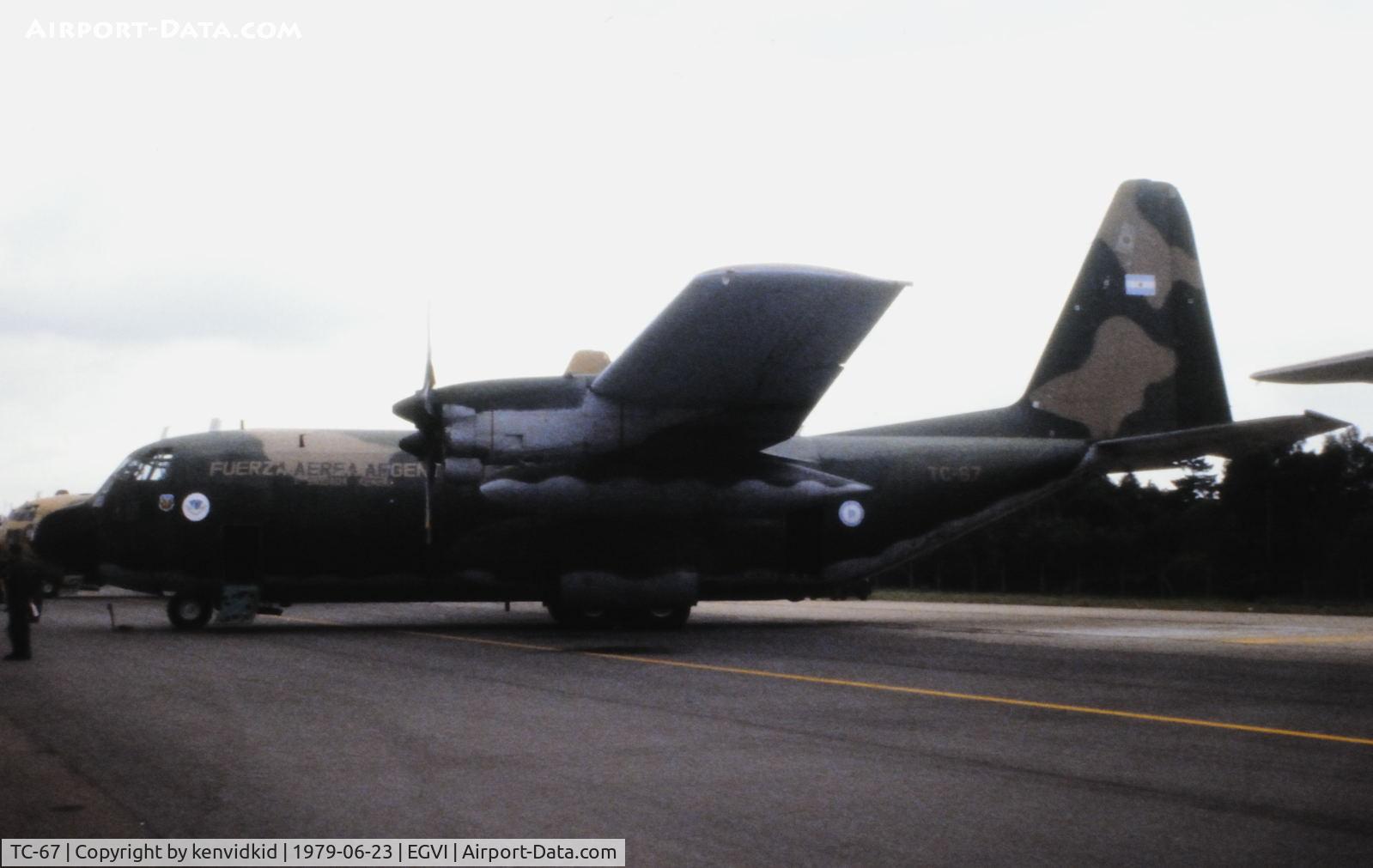 TC-67, 1975 Lockheed C-130H Hercules C/N 382-4576, At the 1979 International Air Tattoo Greenham Common, copied from slide.