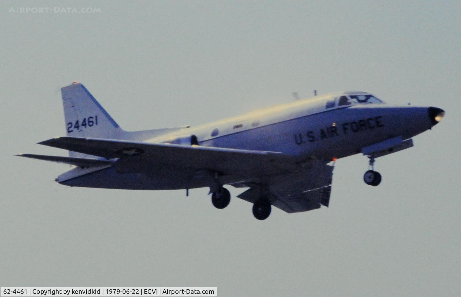 62-4461, 1962 North American CT-39A Sabreliner C/N 276-14, At the 1979 International Air Tattoo Greenham Common, copied from slide.