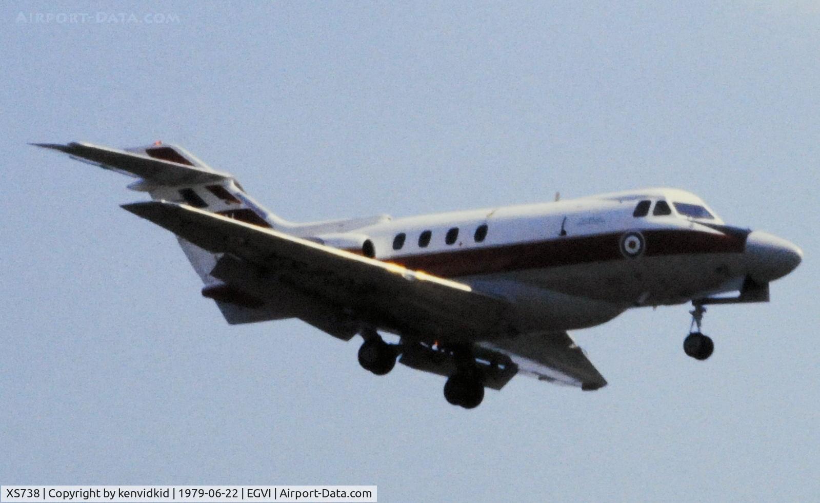 XS738, 1966 Hawker Siddeley HS.125 Dominie T.1 C/N 25077, At the 1979 International Air Tattoo Greenham Common, copied from slide.