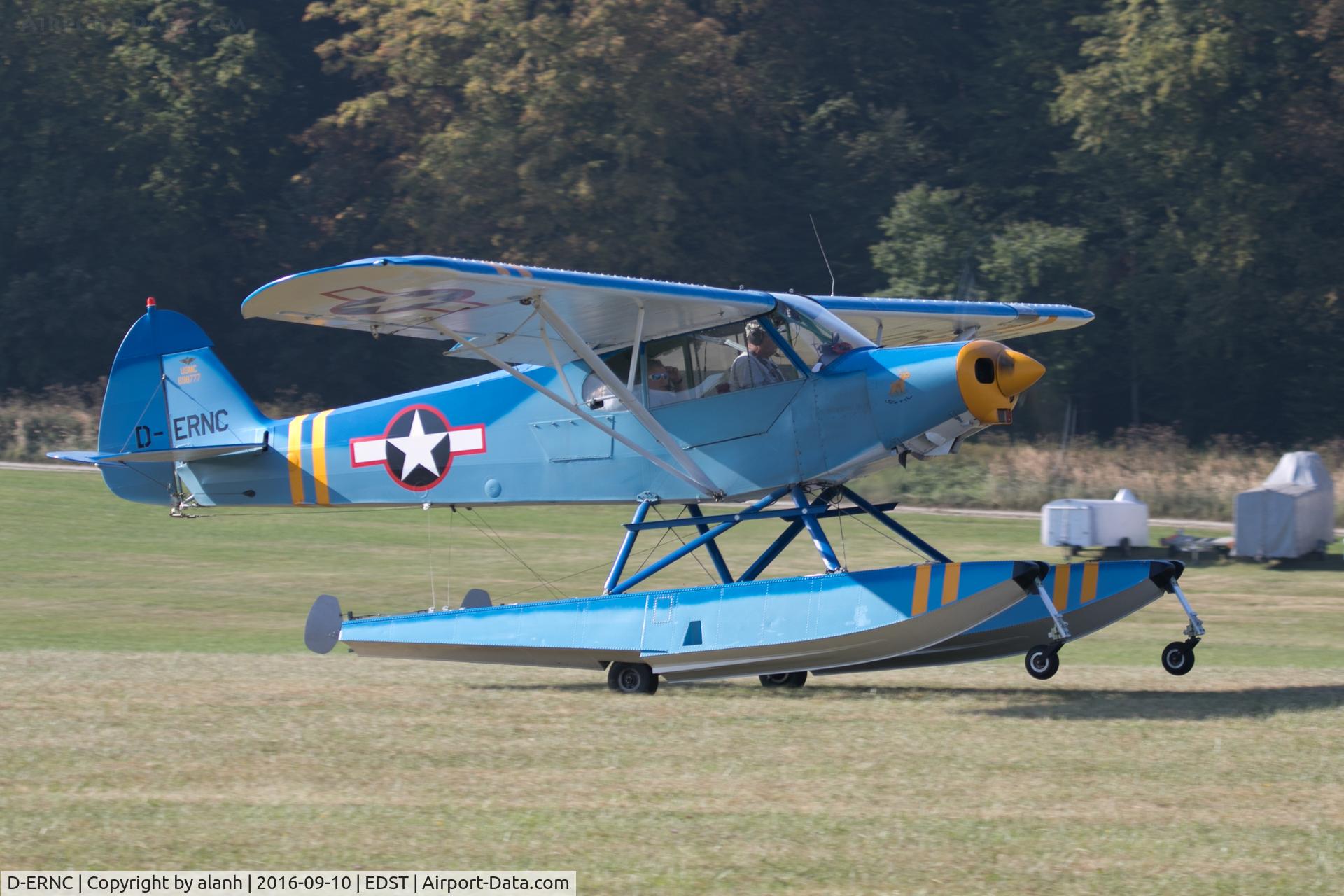 D-ERNC, 1969 Piper PA-18-150 Super Cub Super Cub C/N 18-8777, Departing the 2016 Hahnweide Oldtimer Fliegertreffen