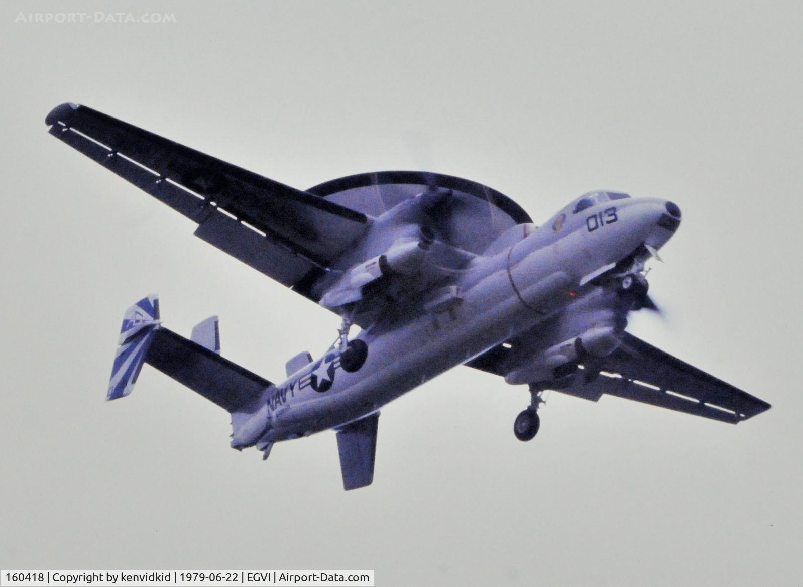 160418, Grumman E-2C Hawkeye C/N A38, At the 1979 International Air Tattoo Greenham Common, copied from slide.