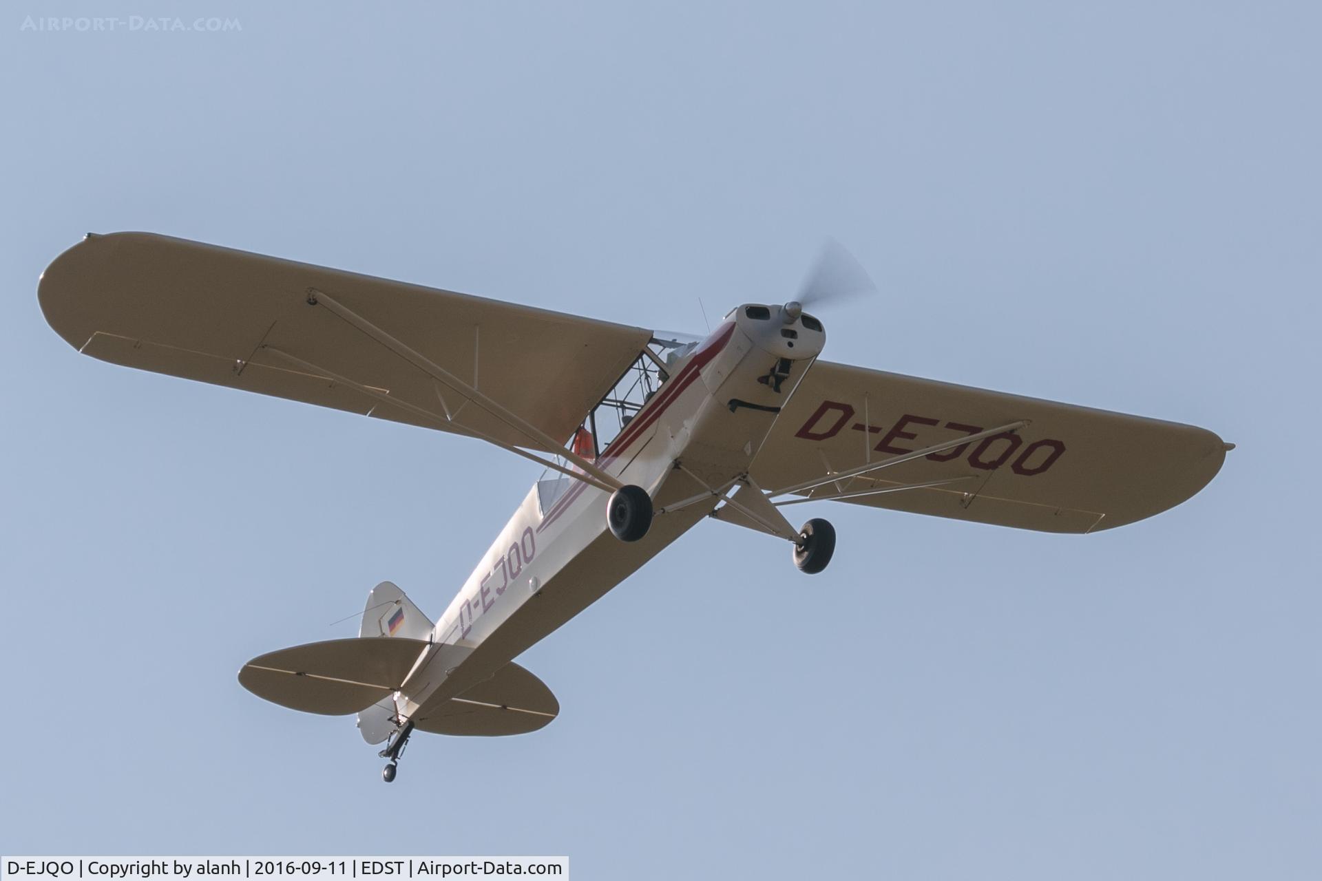 D-EJQO, 1953 Piper L-18C Super Cub (PA-18-95) C/N 18-3206, Departing the 2016 Hahnweide Oldtimer Fliegertreffen