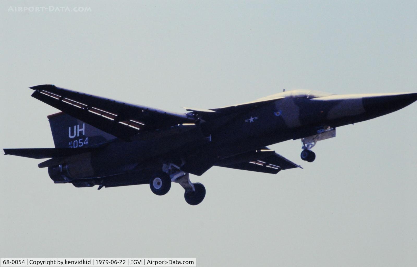 68-0054, 1968 General Dynamics F-111E Aardvark C/N A1-223, At the 1979 International Air Tattoo Greenham Common, copied from slide.