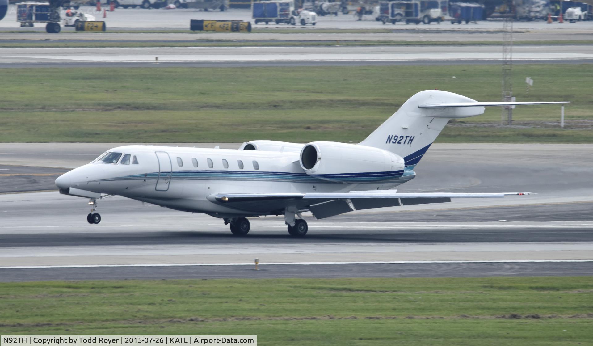 N92TH, 1999 Cessna 750 Citation X Citation X C/N 750-0097, Arriving at Atlanta