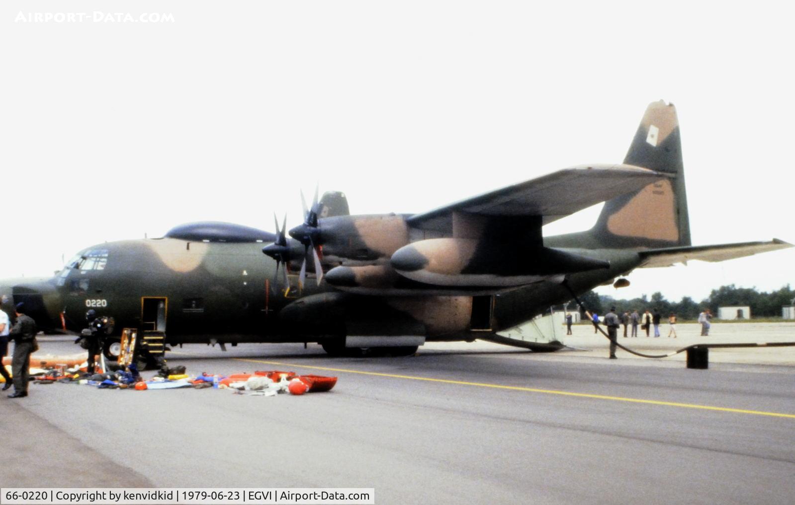 66-0220, 1966 Lockheed HC-130P Hercules C/N 382-4179, At the 1979 International Air Tattoo Greenham Common, copied from slide.