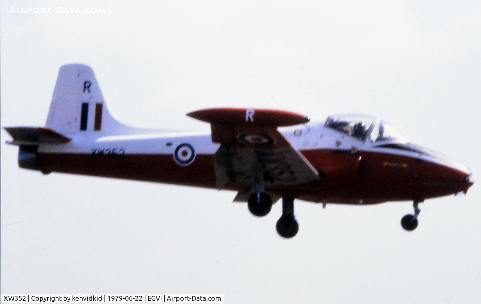 XW352, 1970 BAC 84 Jet Provost T.5B C/N EEP/JP/1002, At the 1979 International Air Tattoo Greenham Common, copied from slide.