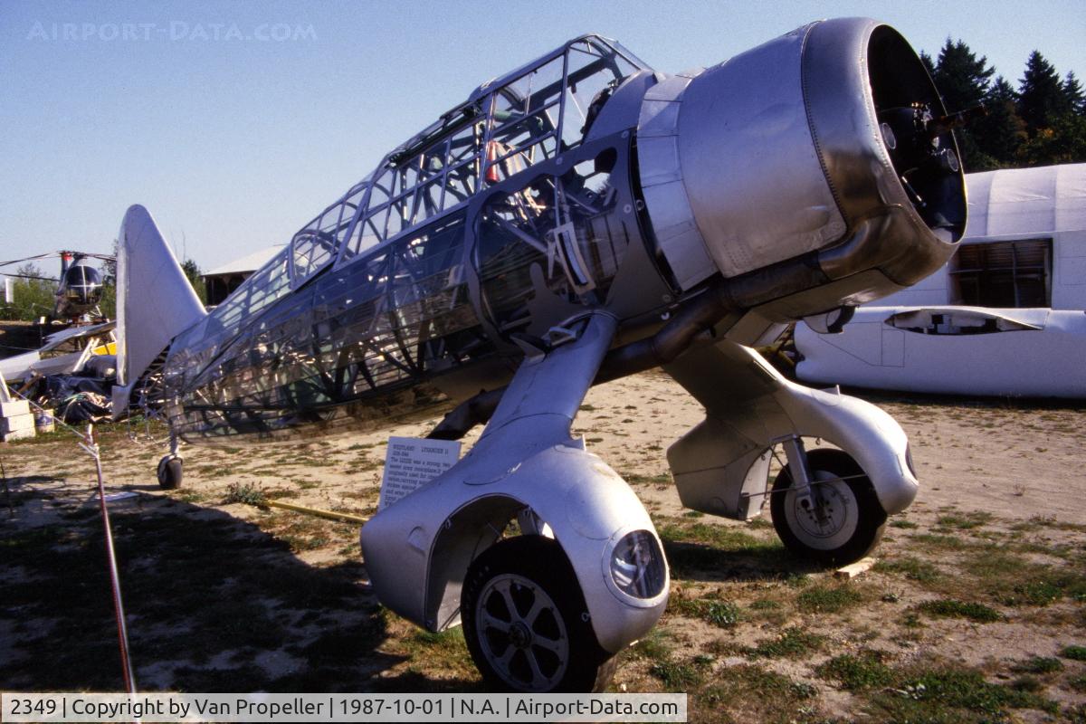 2349, 1941 Westland Lysander III C/N 1194, Westland Lysander Mk.III fuselage in the Canadian Museum of Flight & Transportation, Vancouver, B.C., Canada, 1987