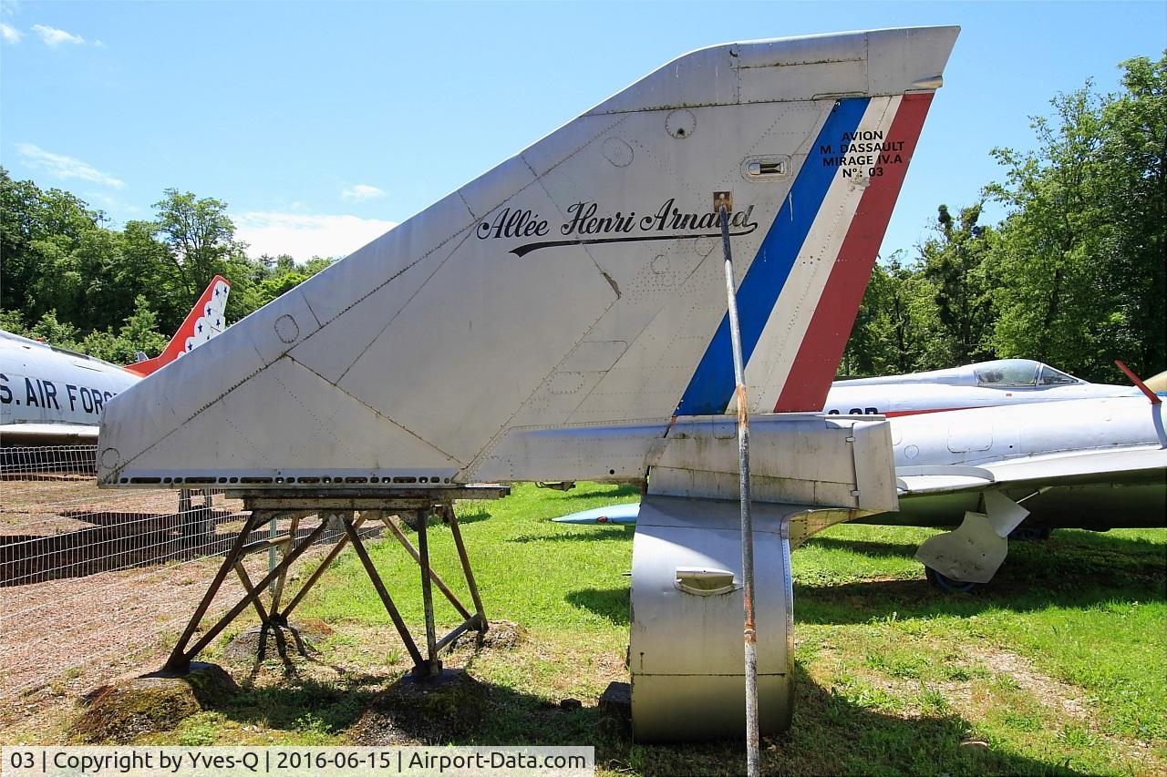 03, Dassault Mirage IVA C/N 03, Tail of Dassault Mirage IVA, Preserved at Savigny-Les Beaune Museum