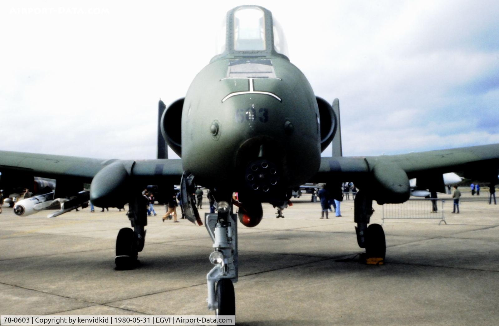 78-0603, 1978 Fairchild Republic A-10A Thunderbolt II C/N A10-0223, At the 1980 International Air Tattoo Greenham Common, copied from slide.